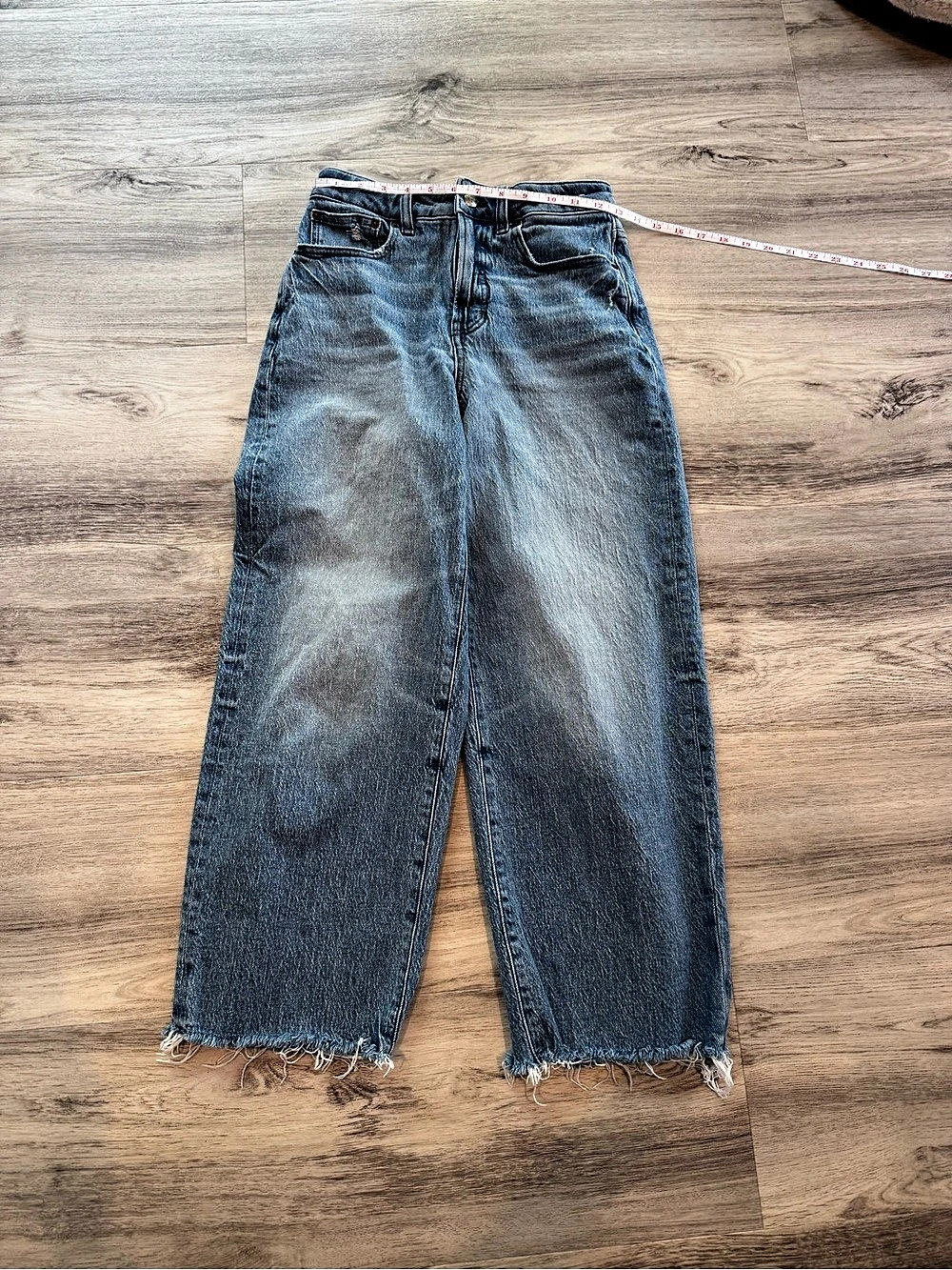 Madewell The Curvy Perfect Vintage Wide-Leg Crop Jean Straight Leg Jeans in Blue